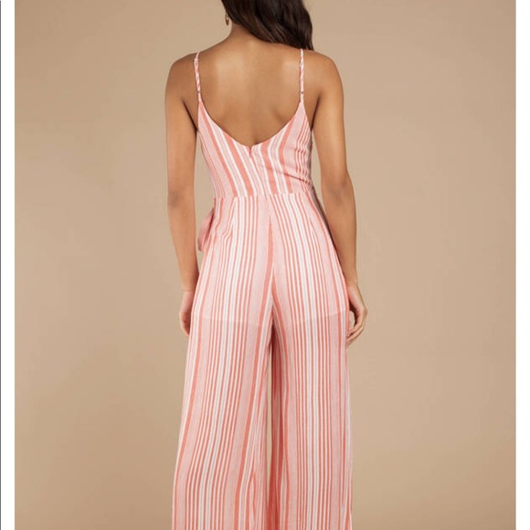 TOBI Annabel Coral Striped Jumpsuit - Picture 6 of 6